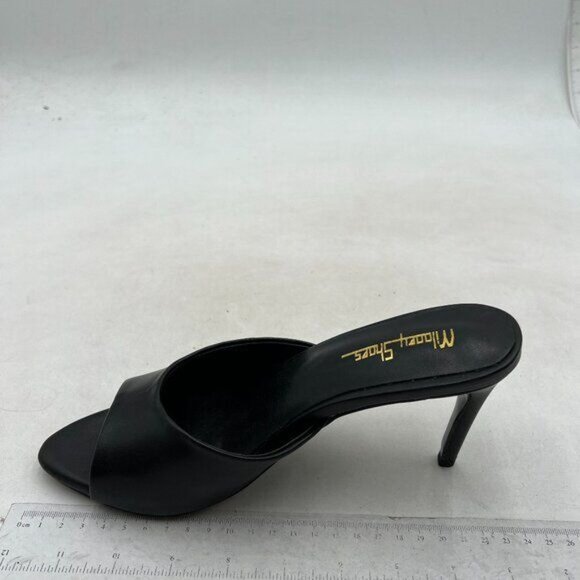 Milooey shoes Women's Kitten Low Heels Peep Toe Heeled Slide Sandals - Picture 2 of 8